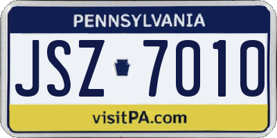 PA license plate JSZ7010