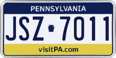 PA license plate JSZ7011