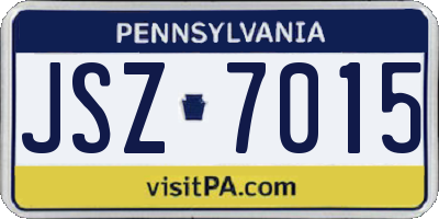 PA license plate JSZ7015