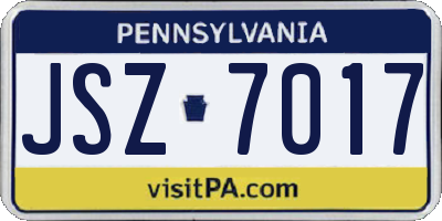 PA license plate JSZ7017