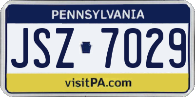 PA license plate JSZ7029