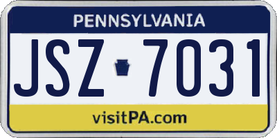 PA license plate JSZ7031