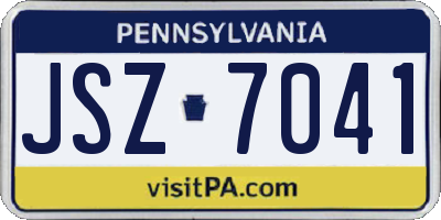PA license plate JSZ7041