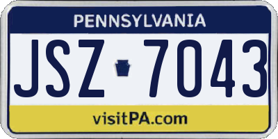 PA license plate JSZ7043