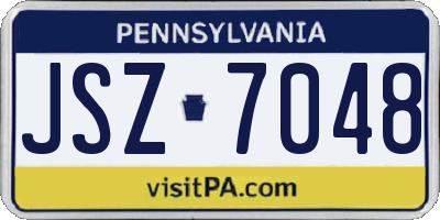 PA license plate JSZ7048