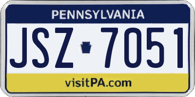 PA license plate JSZ7051
