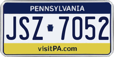 PA license plate JSZ7052