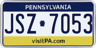 PA license plate JSZ7053