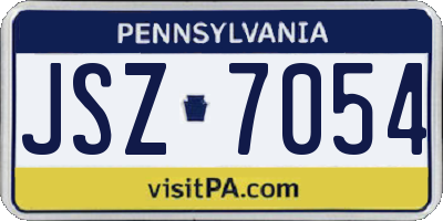 PA license plate JSZ7054