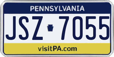 PA license plate JSZ7055