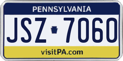 PA license plate JSZ7060