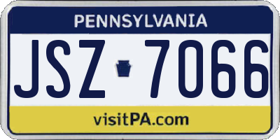 PA license plate JSZ7066