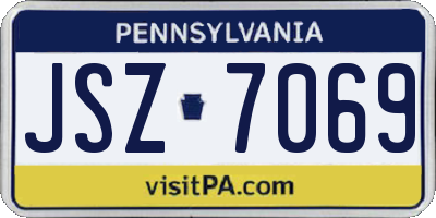 PA license plate JSZ7069