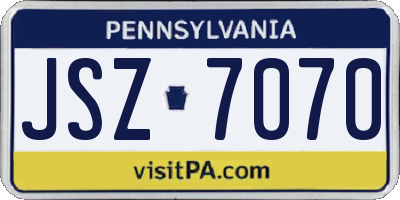 PA license plate JSZ7070