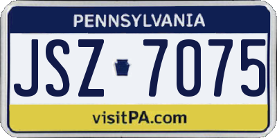 PA license plate JSZ7075