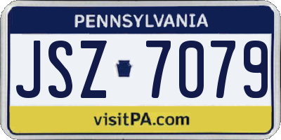 PA license plate JSZ7079