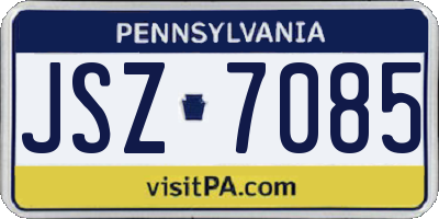 PA license plate JSZ7085