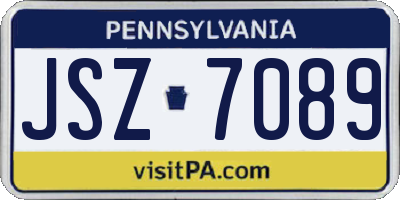 PA license plate JSZ7089