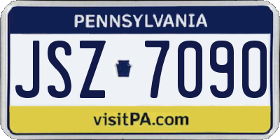 PA license plate JSZ7090