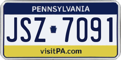 PA license plate JSZ7091