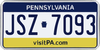 PA license plate JSZ7093