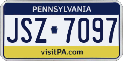 PA license plate JSZ7097