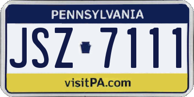 PA license plate JSZ7111