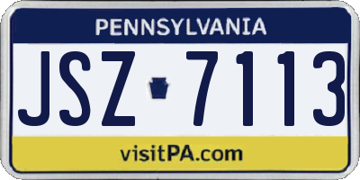 PA license plate JSZ7113