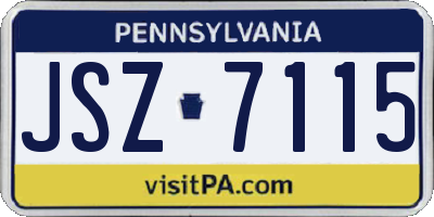 PA license plate JSZ7115