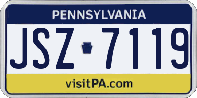 PA license plate JSZ7119