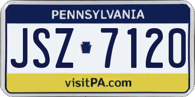 PA license plate JSZ7120