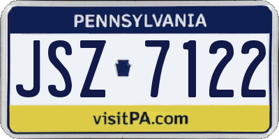 PA license plate JSZ7122