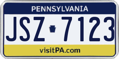 PA license plate JSZ7123