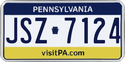 PA license plate JSZ7124