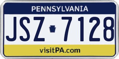 PA license plate JSZ7128