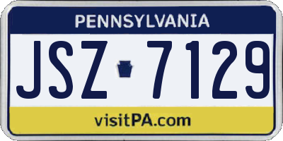 PA license plate JSZ7129