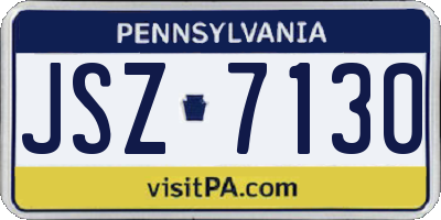 PA license plate JSZ7130