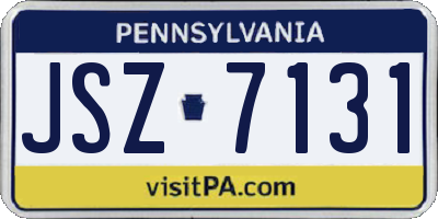 PA license plate JSZ7131