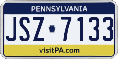 PA license plate JSZ7133