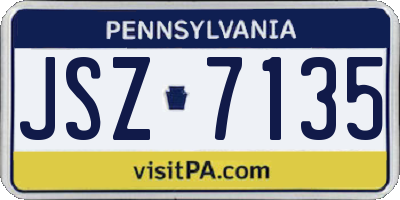 PA license plate JSZ7135