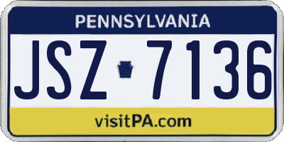 PA license plate JSZ7136