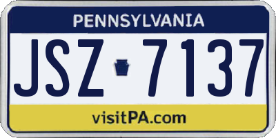 PA license plate JSZ7137