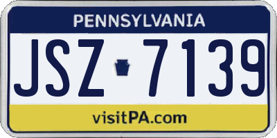 PA license plate JSZ7139