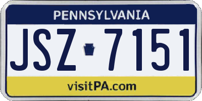 PA license plate JSZ7151