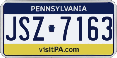 PA license plate JSZ7163