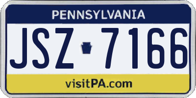 PA license plate JSZ7166
