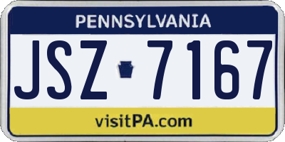 PA license plate JSZ7167