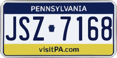 PA license plate JSZ7168