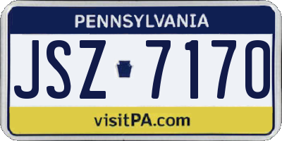 PA license plate JSZ7170