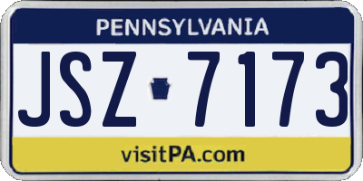 PA license plate JSZ7173